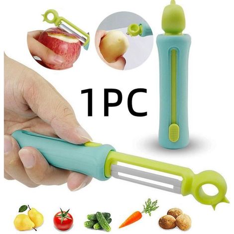 Éplucheur de légumes - Multifonctionnel - Céramique et PP - Design ergonomique - Couleur bleu et vert (1/4)