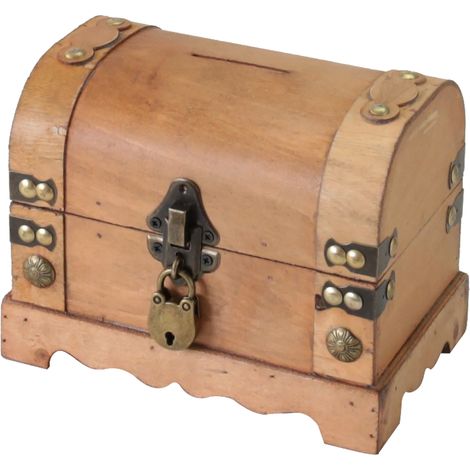 HMF 6414-50 Spardose aus Holz Euro Einwurfschlitz Schatztruhe Namibia, 18,5 x 12 x 14 cm (1/5)