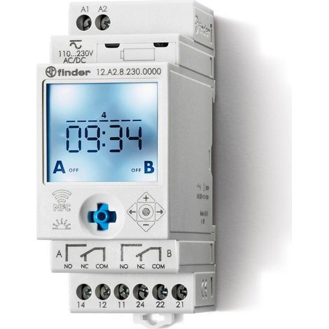 Finder Astro 7JR Interruptor horario negro 16A