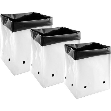 Sacs de culture en PE noir et blanc (lot de 2) — Sacs à plantes en plastique extra épais (1/5)