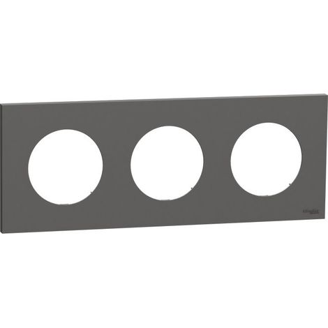 Plaque Odace Schneider 3 postes Finition: Gris basalte (1/3)