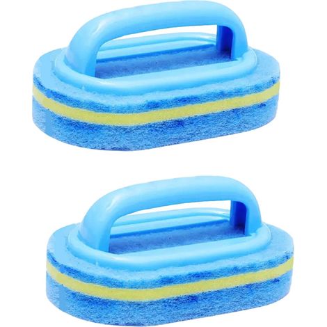 2 Pièces Brosse à Main avec poignée,Brosse Éponge Ligne d'eau Brosse De Nettoyage De Piscine Brosse De Piscine en Plastique Brosse pour Piscine Spa Baignoires Murs (1/5)