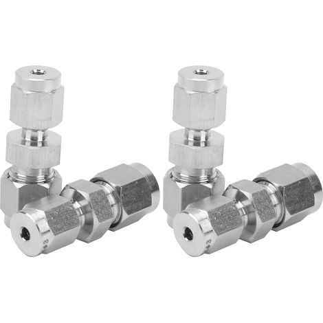 Adaptateur de réduction droit à double bague en acier inoxydable 304, raccord de compression union 4 pièces (Ø3/Ø6) (1/5)