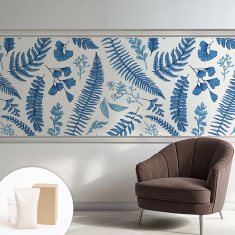 Tapete Vliestapete mit Kleber - abwaschbar - Tapete mit Motiv - trendige Wanddeko - elegant Fototapete Botanische Muster 250x104 cm (1/5)