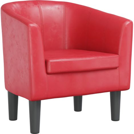 vidaXL Poltroncina a Pozzetto Rossa in Similpelle (1/5)