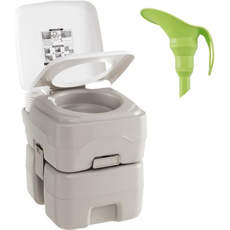 COSTWAY Portable Toilet 20 L Waste Tank Compact Travel RV Toilet w/ Flush Pump (1/5)