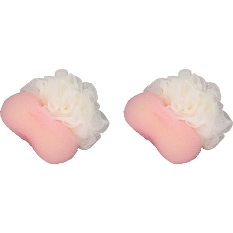 Lot de 2 éponges de bain exfoliantes en maille double face pour le nettoyage et la douche de bébé (1/5)