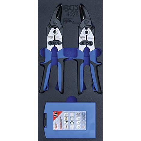 BGS Inserto per carrello officina 1/3: Forbici lamiera, punte a gradino 5pz. - 4026 (1/4)