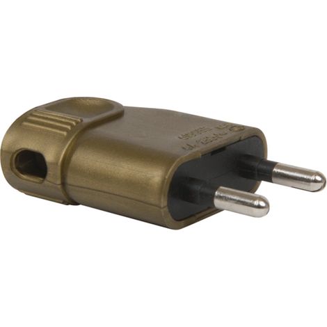 DEBFLEX - FICHE MALE 2P 6A LATERALE PORTEFEUILLE OR - 713640