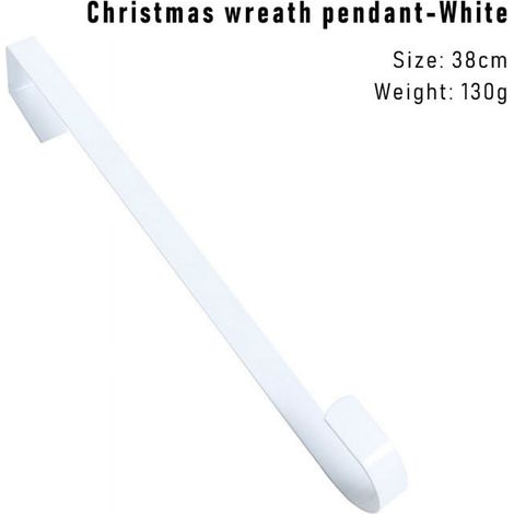 Support Pour Couronne - En Métal - S'Installe Sur La Porte - Crochet Simple - Blanc - 1 Pièce (1/5)