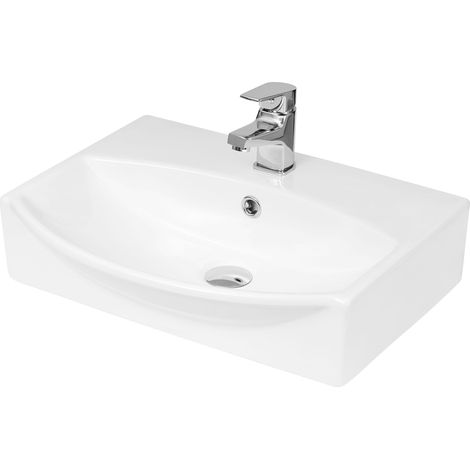 Rectangular Wall Hung Ceramic 1 Tap Hole Basin - 500mm