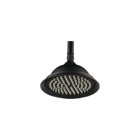 Beijiyi – Pommeau de douche rétro 9 pouces – Douche à pluie ronde en acier inoxydable – Finition noire – Angle réglable 360° (1/5)