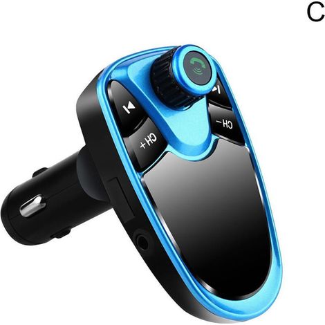 Lettore MP3 Bluetooth per auto Ulisem, chiamate in arrivo, vivavoce, trasmettitore FM, USB, smartphone, blu (1/4)