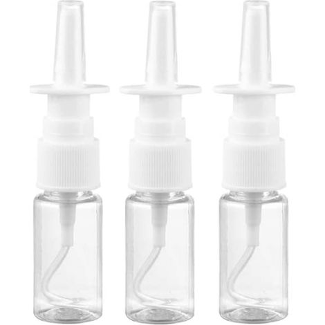 Lot de 3 vaporisateurs nasaux transparents vides pour soins de la rhinite, pour huiles essentielles salines - 10 ml (1/5)
