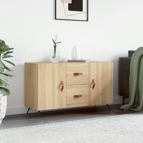 Buffet bas,Buffet Commode industriel chêne sonoma 100x36x60 cm bois d'ingénierie -QS76405 (1/5)