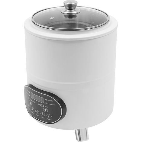 Yaourtière 8L en acier inoxydable 304, fermenteur avec température réglable 25-80°C, minuterie 0-24h, 400W, pour yaourt, natto, vin de riz, pour famille et fête (blanc) (1/5)