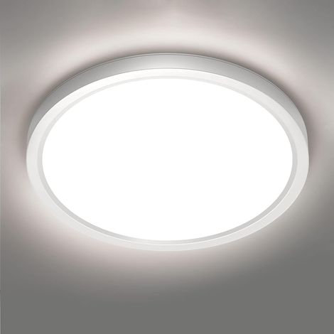 Plafonnier LED, Luminaire Plafonnier 24W 4500K, Lampe de Plafond LED Moderne Salle Blanc Neutre, Imperméable IP44, Ø 23 CM, Applicable à Salle de Bain, Chambre, Cuisine, Salon, Balcon, Couloir (1/5)