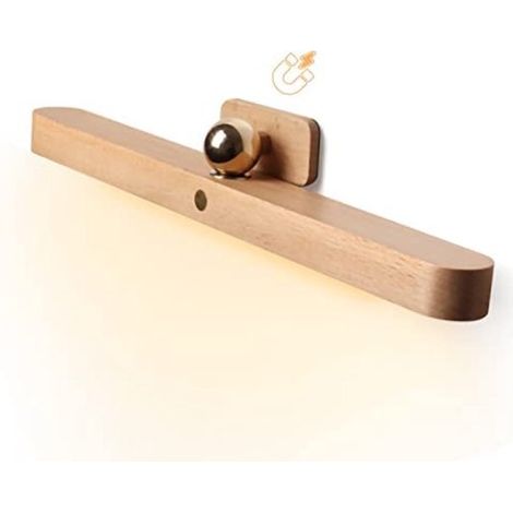 Miroir lumineux LED Longziming – 3 niveaux de luminosité, rechargeable et réglable – Design en bois de hêtre 4000K (1/5)