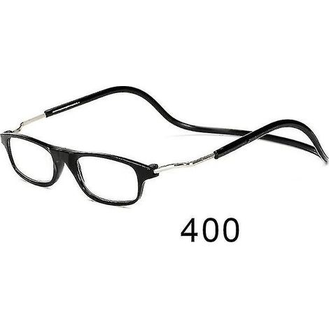 Lunettes de lecture magnétiques flexibles, pliables et réglables, à suspendre autour du cou - correction 400 - Noir (1/3)
