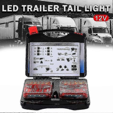 2 feux arrière magnétiques sans fil à LED pour camion, remorque, signalisation et avertissement () (1/3)