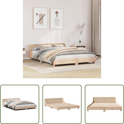 vidaXL Massivholz Bett - Massivholzbett ohne Matratze 120x190 cm Kiefernholz (1/5)