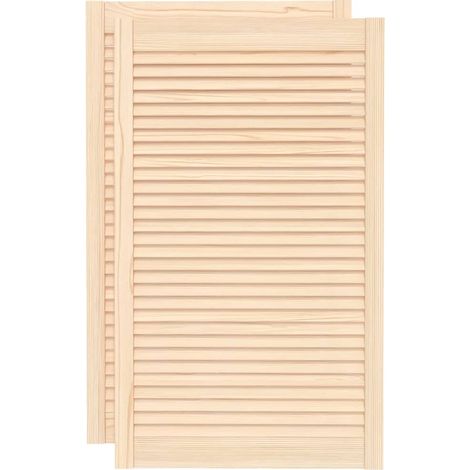 Puerta de armario de lamas 2 uds madera de pino 99,3x59,4 cm vidaXL