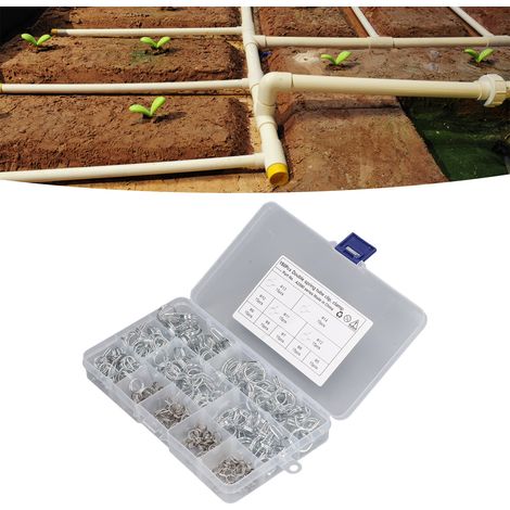 Set mit 150 Teilen, darunter Doppeldraht-Federschlauchschellen, Doppeldraht-Schlauchschellen für Gartenschläuche und Schlauchschellen für Wasserschläuche. (1/5)