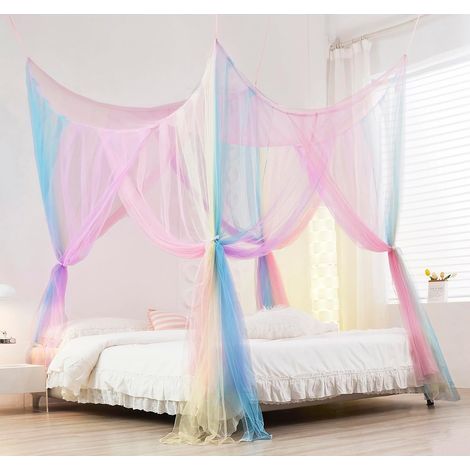Zanzariera per letto matrimoniale, adatta per uso interno ed esterno, multicolore, 190 x 210 x 240 cm (1/5)