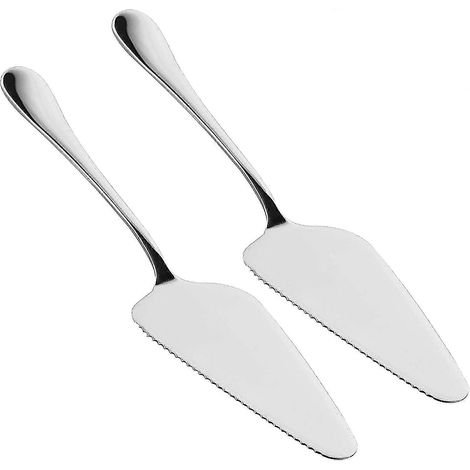 Service à gâteau 2 pièces en acier inoxydable : pelle à gâteau, pelle à gâteau et couteau à gâteau. (1/5)