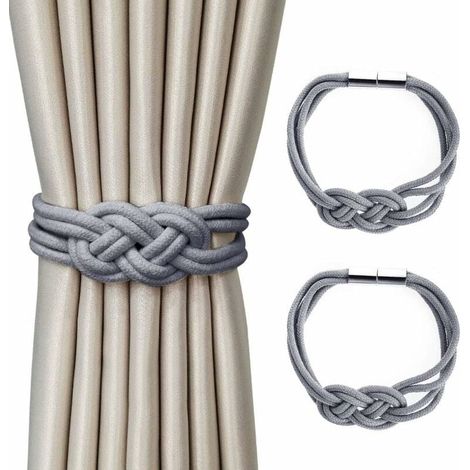 longueur totale Tige magnétique de tension rideau Style simple Hachette drapée Décoration 55cm Bleu (1/5)