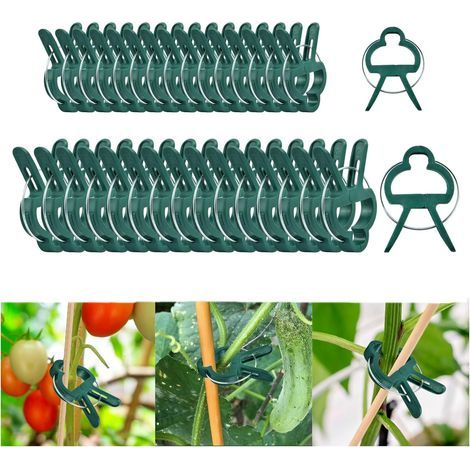 48 Pflanzenclips, 2 Größen, Pflanzenclips, Gartenclips, Pflanzenstützclips, Clips für Kletterpflanzen, Tomaten, Gemüse (1/5)