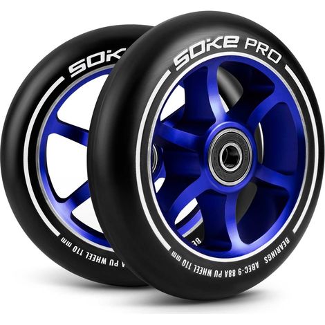 Ruedas azules de 110 mm para scooter, 2 piezas (1/5)