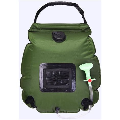 1 Stück Tragbare Solarduschtasche, 20 l, solarbetriebene Outdoor Duschtasche mit Ein /Ausschalt Duschkopf und abnehmbarem Schlauch, für Camping, (1/5)