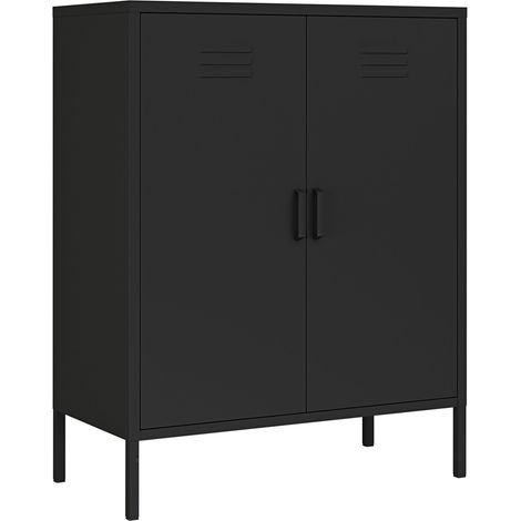 Mobiletto/scaffale in metallo e acciaio 102 x 80 x 40 cm nero opaco 030008912