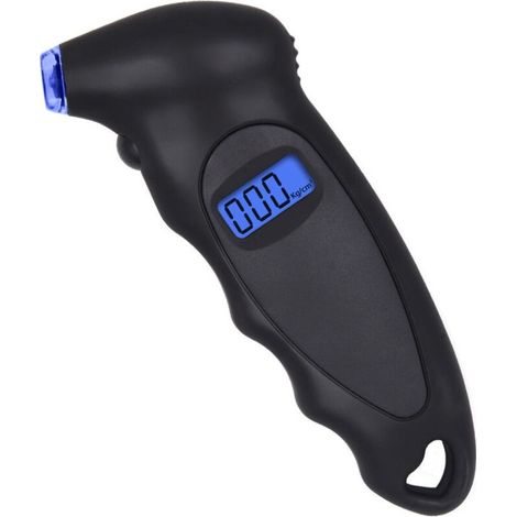 Reifendruckmesser, digitales Reifendruckmessgerät, 150 PSI, 4 Parameter, Reifendruckmesser für Auto und Motorrad, Schwarz (1 Stück) (1/5)
