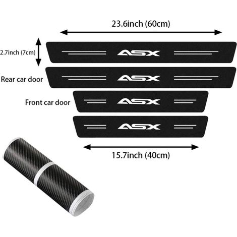 (4 pièces) Film de protection automobile pour seuil de porte de coffre Mitsubishi ASX - Protection durable contre l'eau - Accessoires de style - Autocollants de protection arrière (1/2)