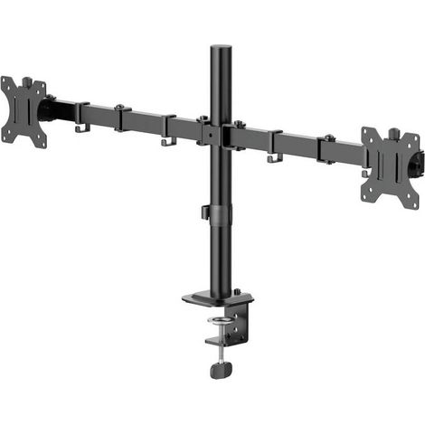 Hama Support de table pour écran 2 Écran(s) 88,9 cm (35) noir réglable en hauteur, mobile, rotatif, inclinable (1/4)