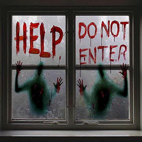 Halloween-Maskenball-Fensterposter zur Dekoration von Spukhäusern (1/5)