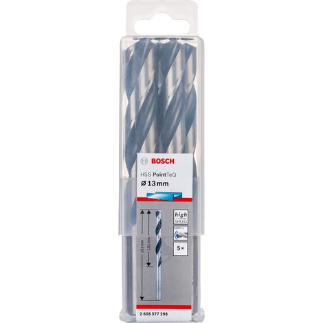 Fresa a spirale in metallo HSS PointTeQ, DIN 338, 13,0 mm, confezione da 5 pezzi