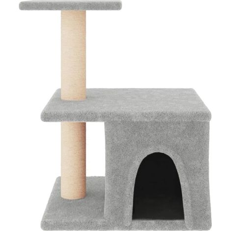 Árbol rascador para gatos, dos niveles, diseño elegante, GRIS (1/2)