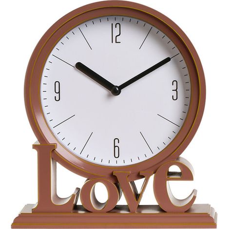 Vintage 6.5" Mantel Clock – Retro Love Style Silent Table Clock, No Ticking, Quartz Mantel Clock