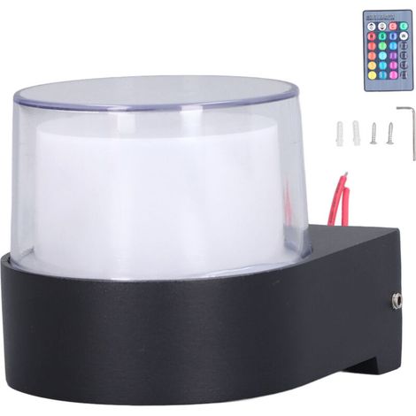 Waterproof LED wall light, 5W round outdoor wall light with remote control for bedroom (1/5)