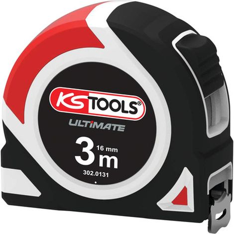KS Tools - Mètre à ruban Bi-matière ULTIMATE, 3x16 mm - 302.0131