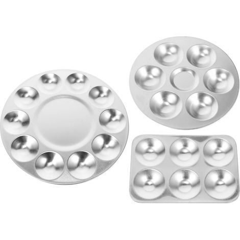Palette 10 et 6 Compartiments Réutilisable et Lavable en Aluminium 3 Pièces Légère et Portable Lors de Fêtes d'anniversaire Créatives pour Artistes et Garçon et Filles (1/5)