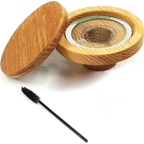 Lot fumé cocktail en bois pour homme - Coffret cadeau Fête des Pères avec fumoir, boîte métal, 4 bois (chêne, cerise, pomme, poire) et cuillère (1/5)