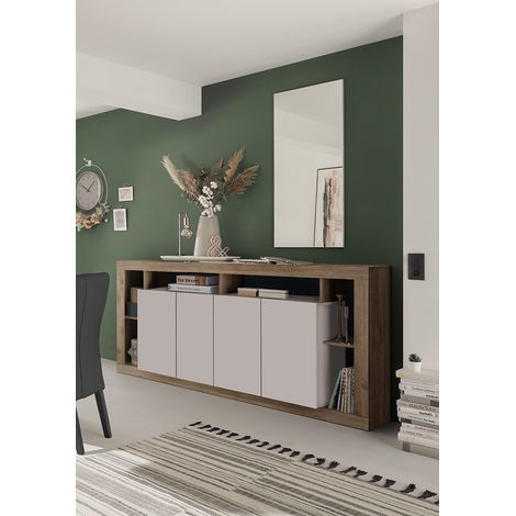Buffet/bahut contemporain 210 cm mercure/cachemire Dominika (1/5)