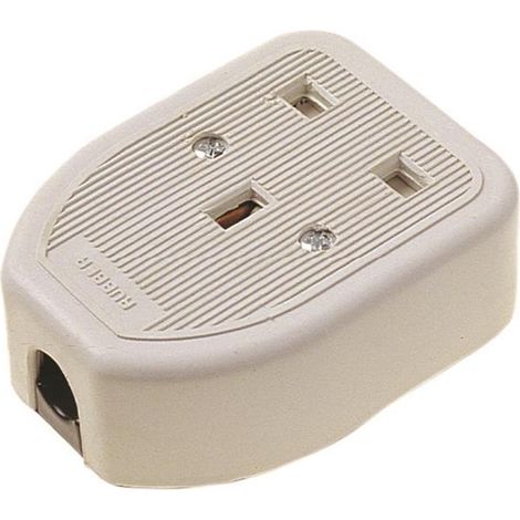 Dencon 13A Rubber Trailing Socket 1-Gang White (1/2)