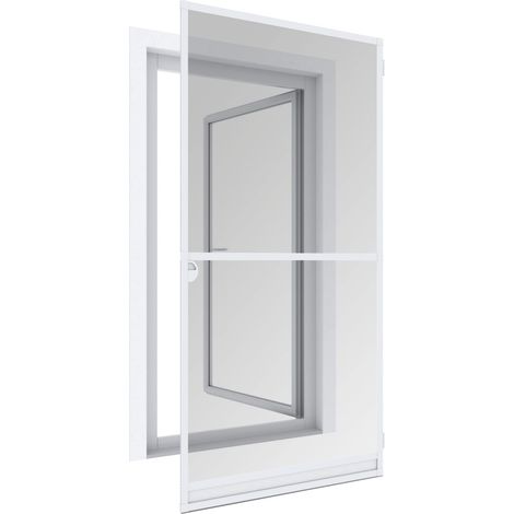 Moustiquaire de Porte Cadre tendeur, Cadre pour Portes Battantes, 120 x 240 cm, blanc, 03904 (1/5)