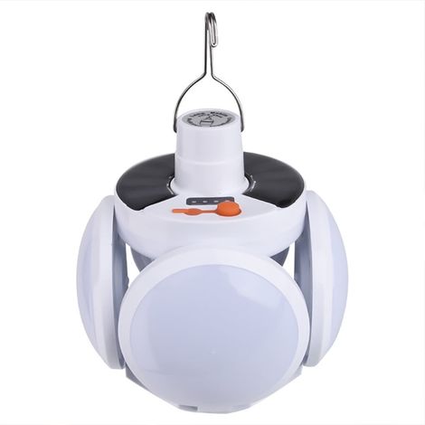 Lampe Solaire Extérieure E27 - Lampe LED Déformable avec Panneau Solaire Intégré - Pour Jardin Cour Terrasse - 5 W - Batterie 600 mAh - 1 Pièce (1/4)