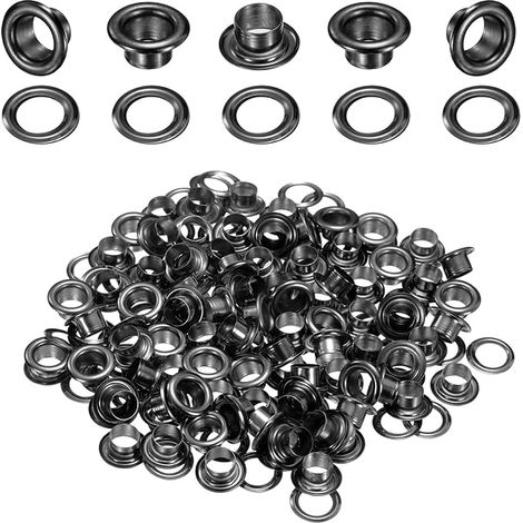 Brass Grommet Kit with Washers 6mmID Black 100Set (1/5)